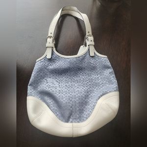 Powder blue and white Coach Purse
